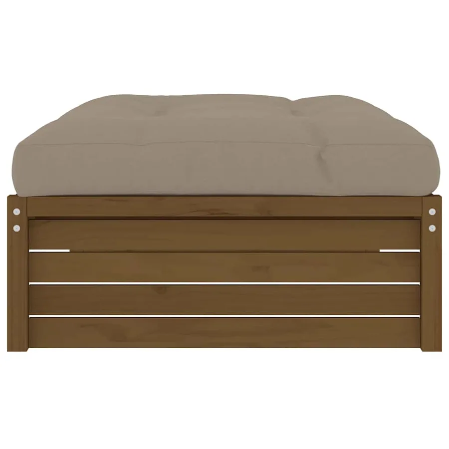 Repose-pied de jardin 120x80 cm marron miel bois de pin massif - 5