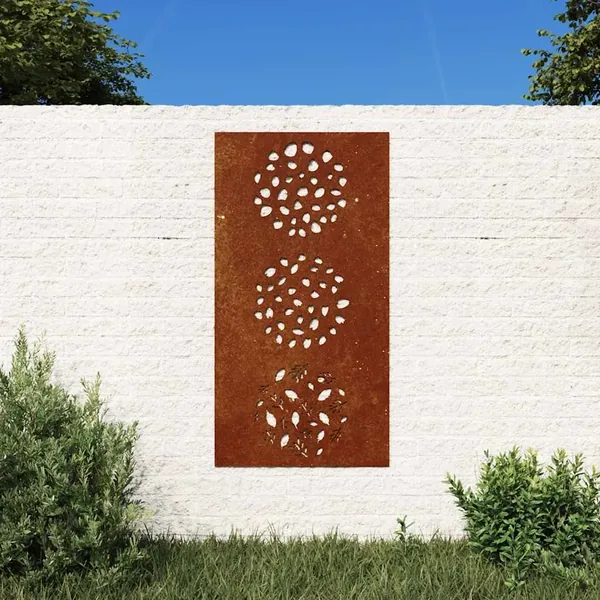 Décoration murale jardin 105x55 cm acier corten design feuille