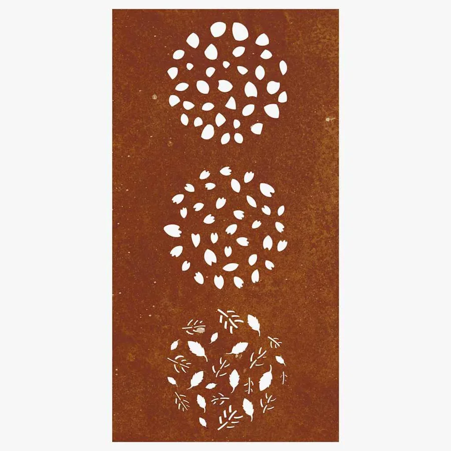 Décoration murale jardin 105x55 cm acier corten design feuille - 5