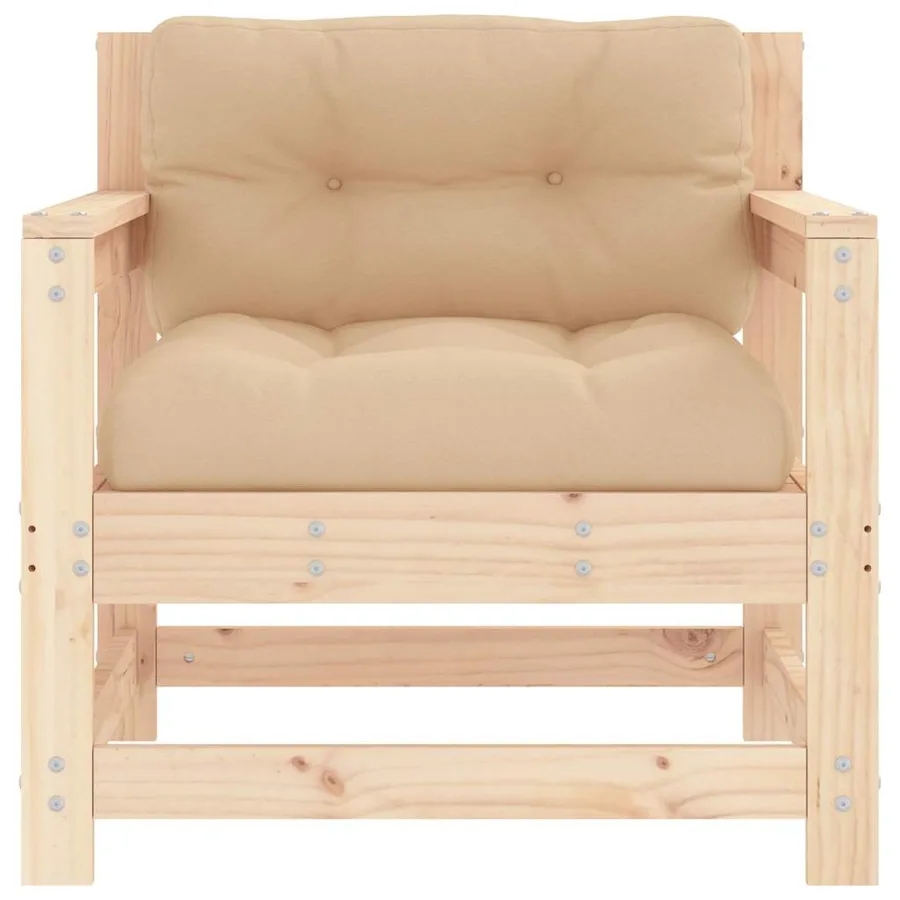 Chaises de jardin avec coussins lot de 2 bois de pin massif - 4