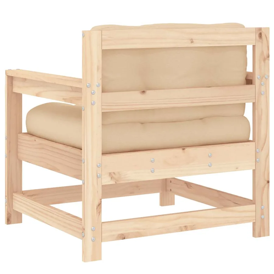 Chaises de jardin avec coussins lot de 2 bois de pin massif - 6
