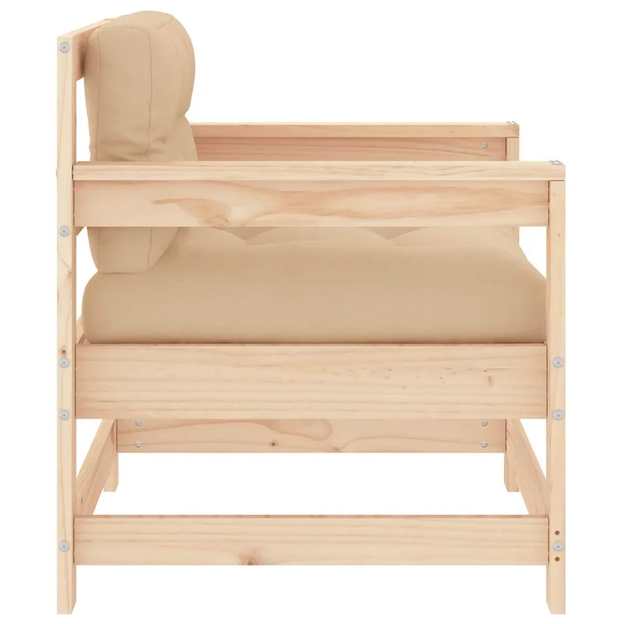 Chaises de jardin avec coussins lot de 2 bois de pin massif - 7