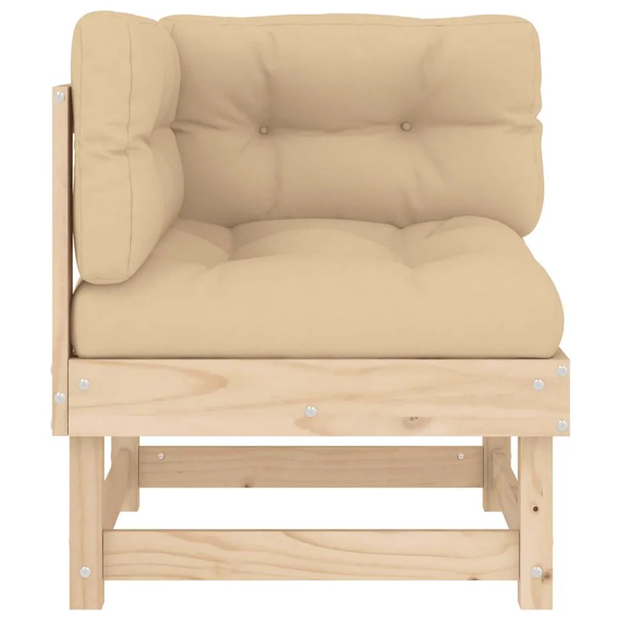 Canapés d'angle avec coussins 2 pcs bois de pin massif - 5