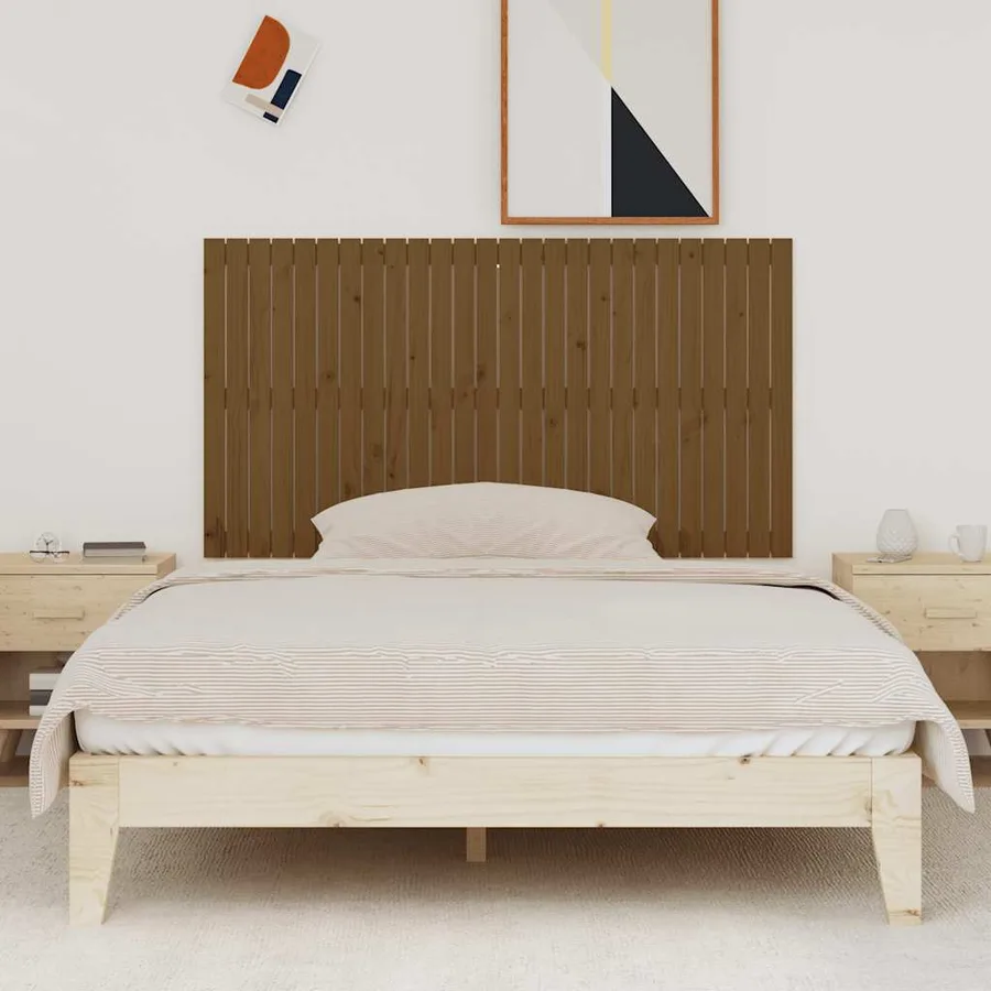 Tête de lit murale Marron miel 166x3x90 cm Bois massif de pin - 3