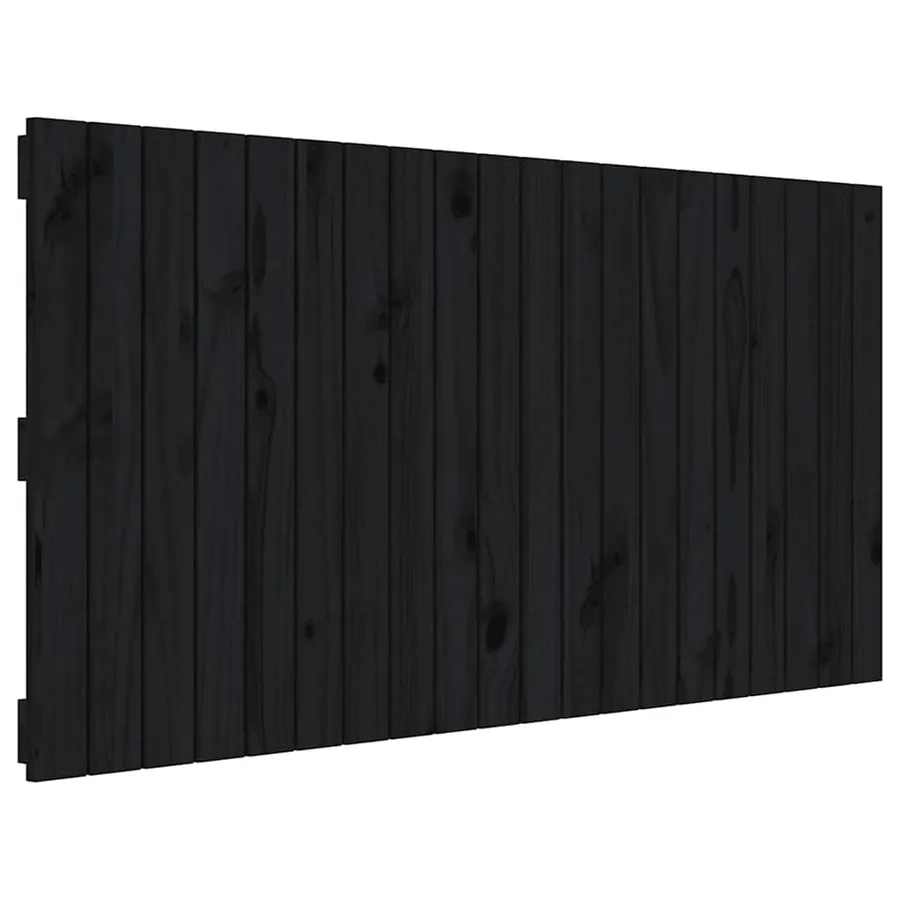 Tête de lit murale Noir 127,5x3x60 cm Bois massif de pin - 2
