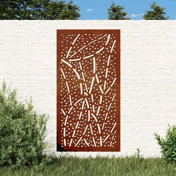 Décoration murale jardin 105x55 cm acier corten design feuille