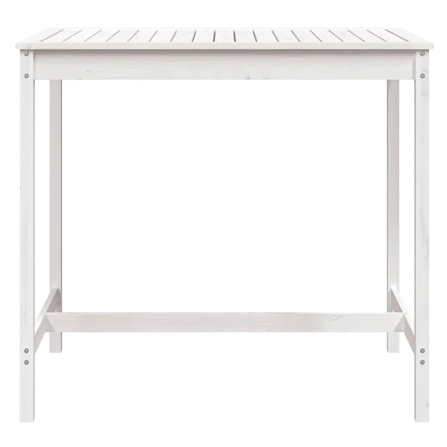 Table de jardin blanc 121x82,5x110 cm bois massif de pin - 4