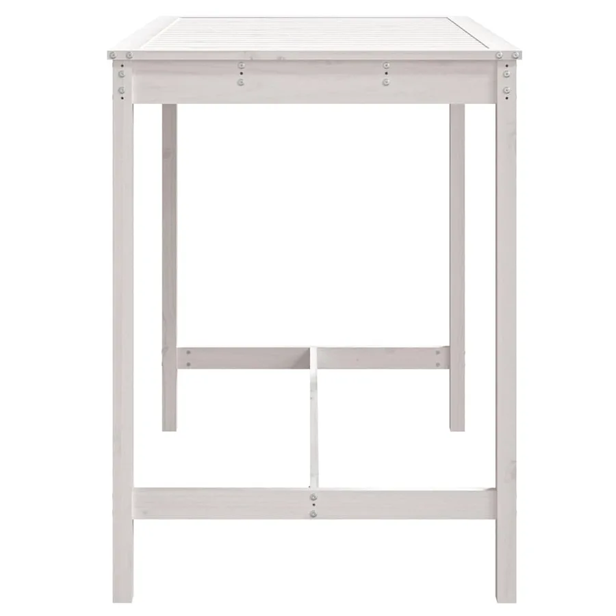 Table de jardin blanc 121x82,5x110 cm bois massif de pin - 5