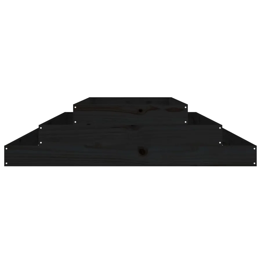 Jardinière Noir 110x110x27 cm Bois massif de pin - 4