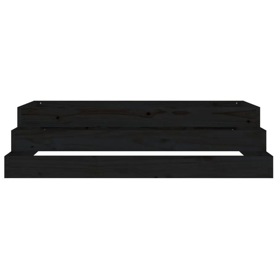 Jardinière Noir 110x110x27 cm Bois massif de pin - 5