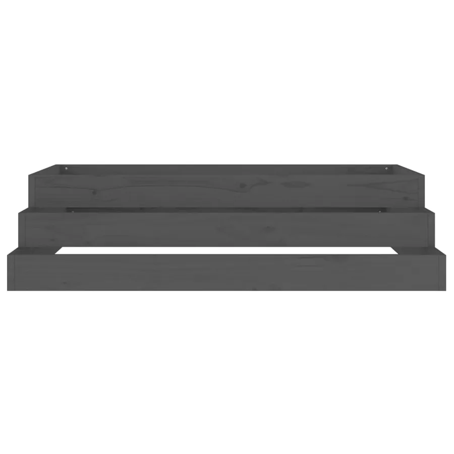 Jardinière Gris 110x110x27 cm Bois massif de pin - 5
