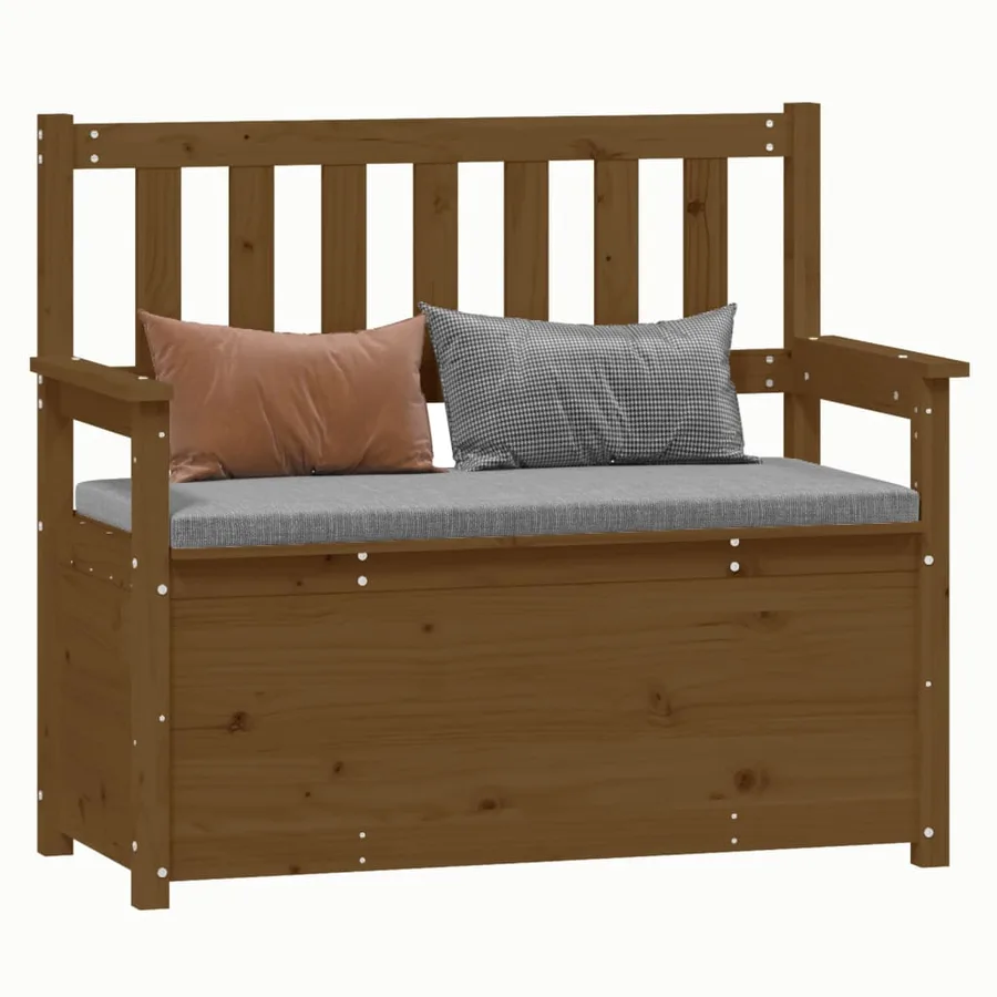 Banc Marron miel 112,5x51,5x96,5 cm Bois de pin massif - 4