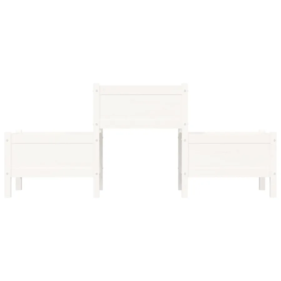 Jardinière Blanc 178,5x44x75 cm Bois massif de pin - 4