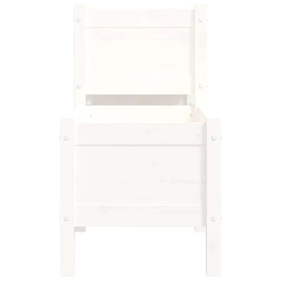 Jardinière Blanc 178,5x44x75 cm Bois massif de pin - 5