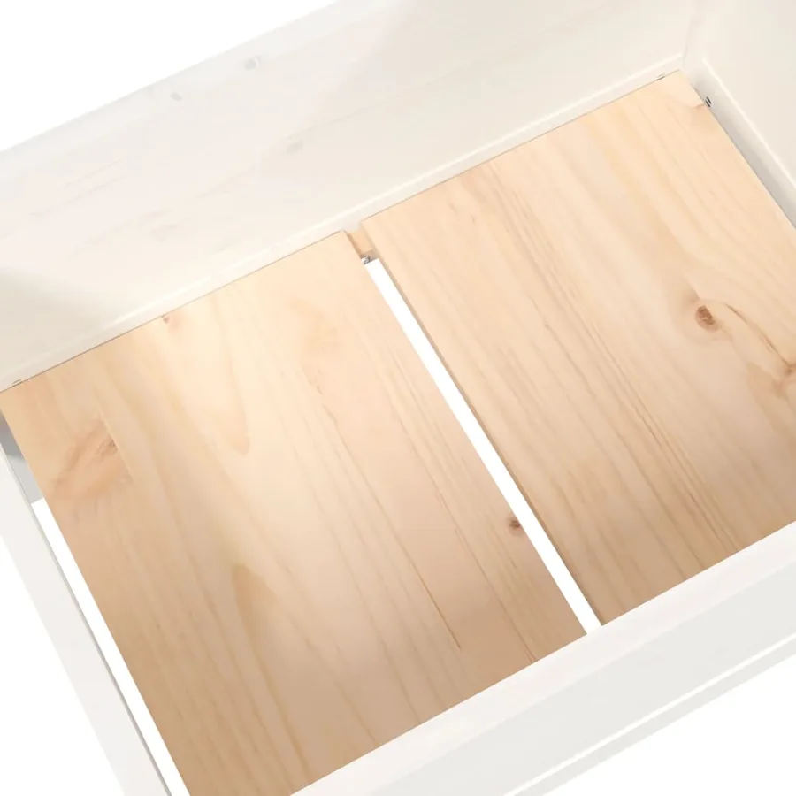 Jardinière Blanc 178,5x44x75 cm Bois massif de pin - 6