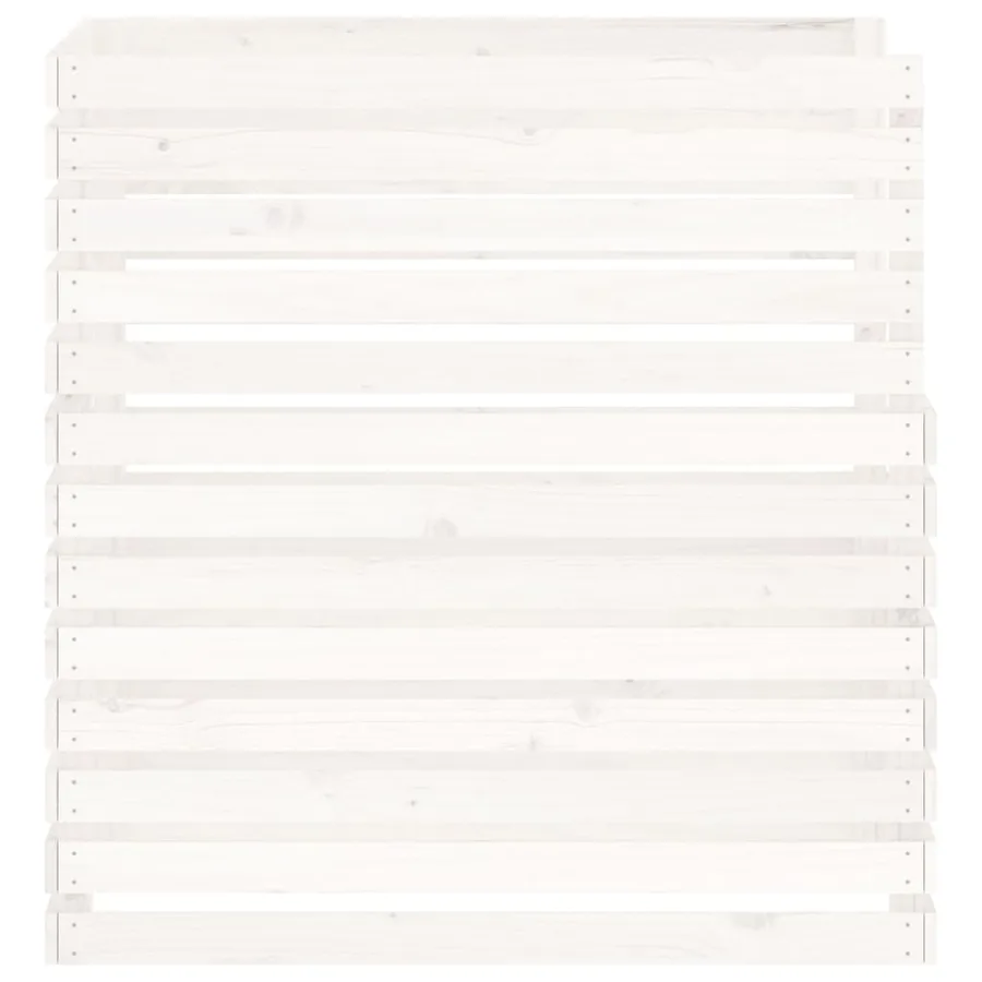 Composteur Blanc 100x100x102 cm Bois massif de pin - 6