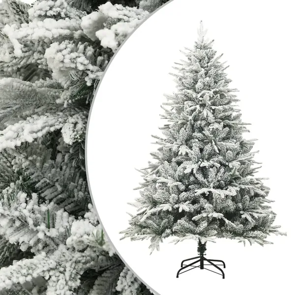Sapin de Noël artificiel à flocons de neige Vert 210 cm PVC/PE