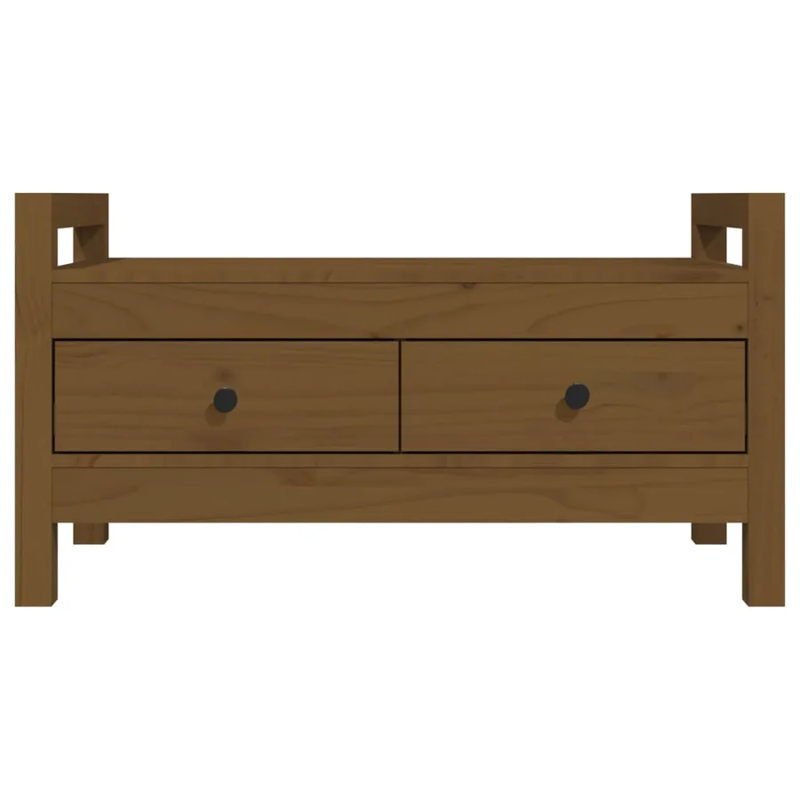 Banc d'entrée Marron miel 80x40x43 cm Bois de pin massif - 4