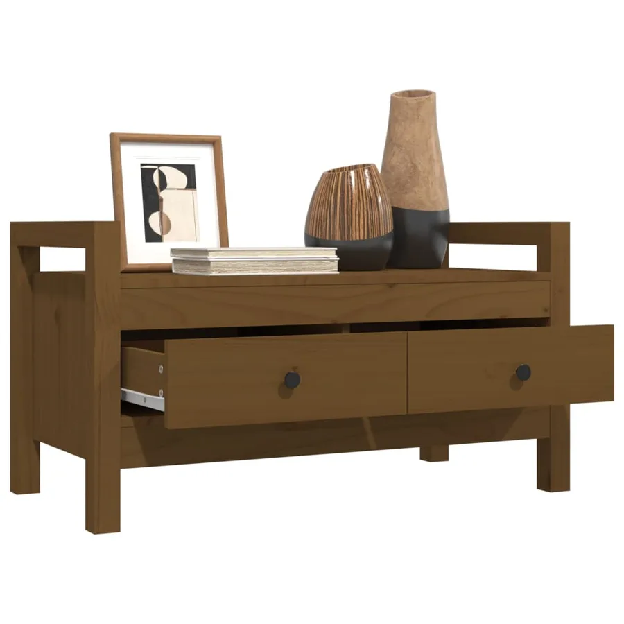 Banc d'entrée Marron miel 80x40x43 cm Bois de pin massif - 7