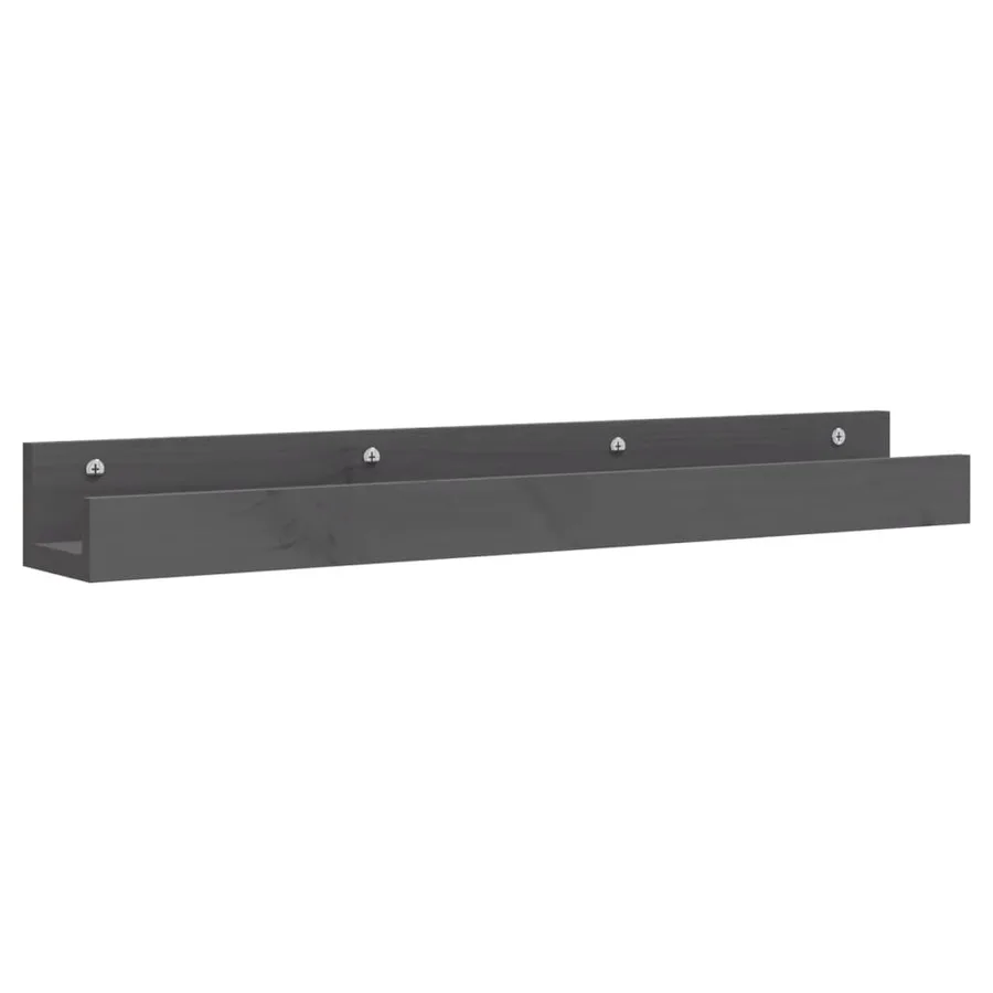 Étagères murales 2 pcs Gris 80x12x9 cm Bois de pin massif - 3