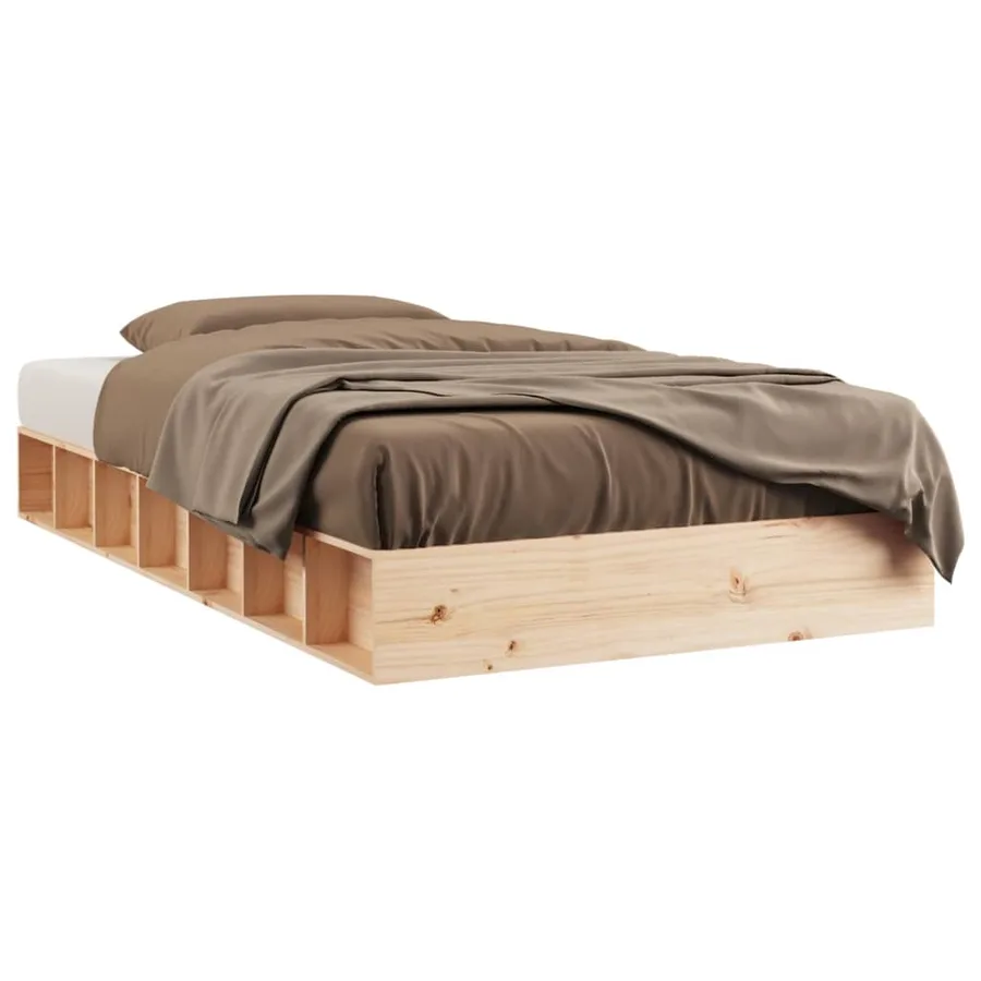 Cadre de lit sans matelas 75x190 cm bois massif - 2