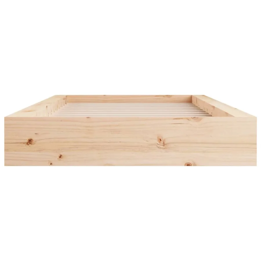 Cadre de lit sans matelas 75x190 cm bois massif - 4