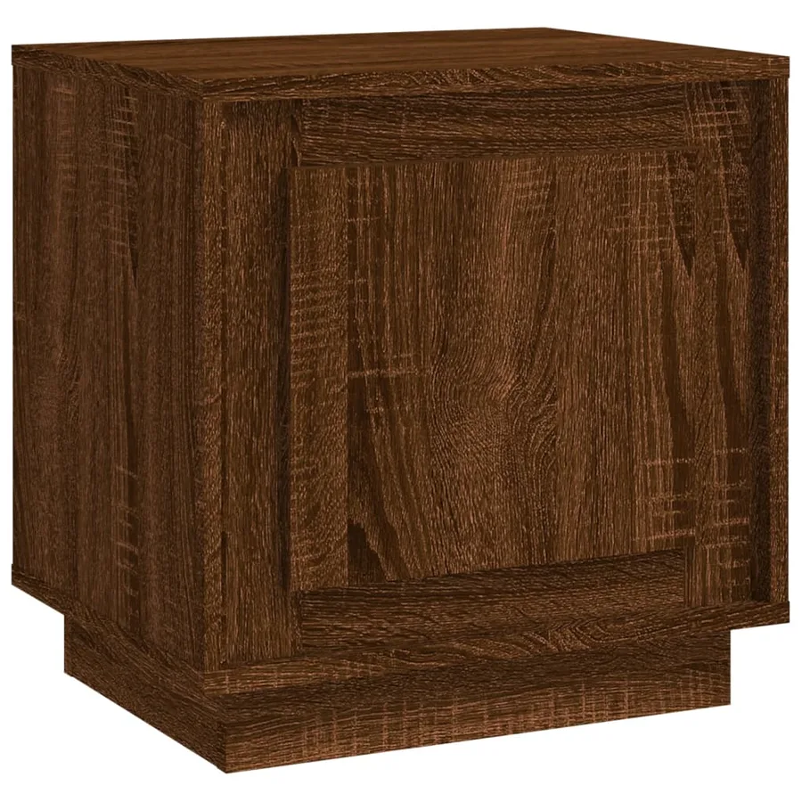 Table de chevet chêne marron 44x35x45 cm bois d'ingénierie - 2