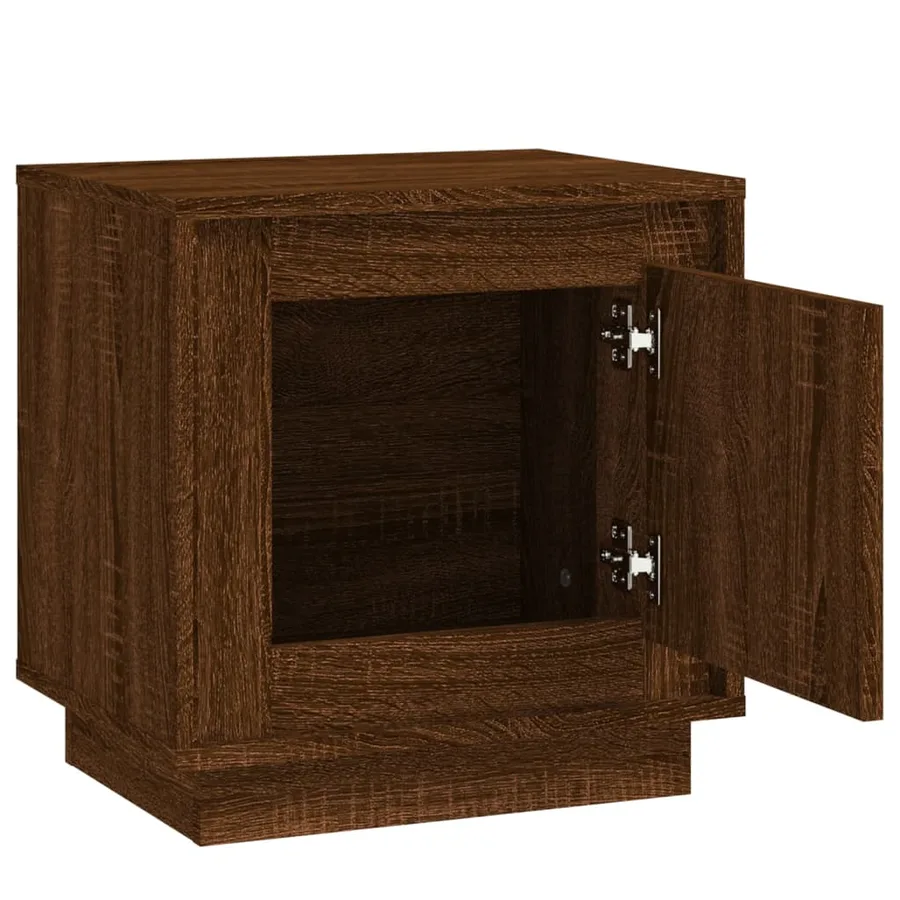 Table de chevet chêne marron 44x35x45 cm bois d'ingénierie - 6
