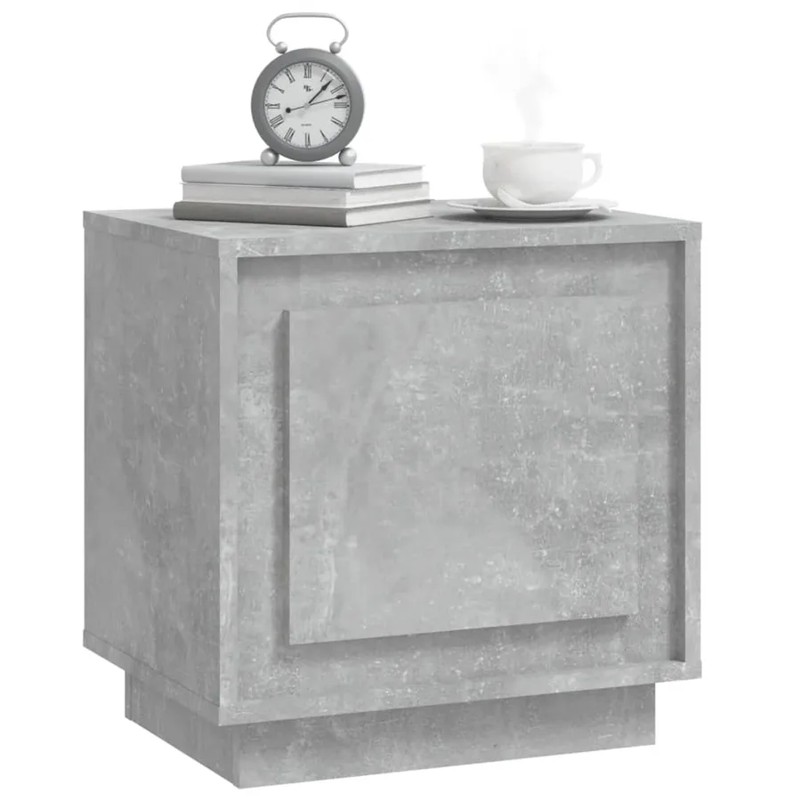 Table de chevet gris béton 44x35x45 cm bois d'ingénierie - 4