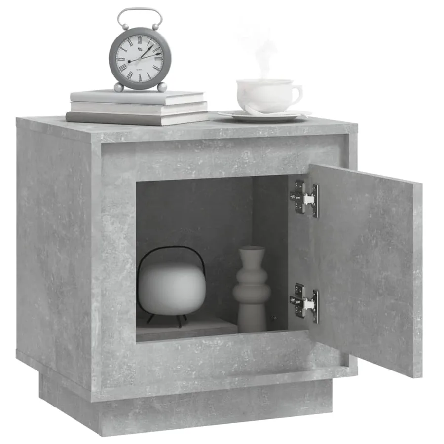 Table de chevet gris béton 44x35x45 cm bois d'ingénierie - 5