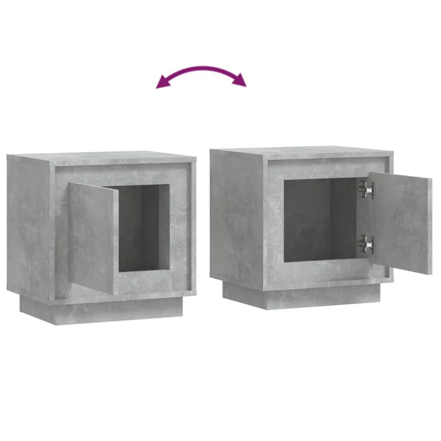Table de chevet gris béton 44x35x45 cm bois d'ingénierie - 9