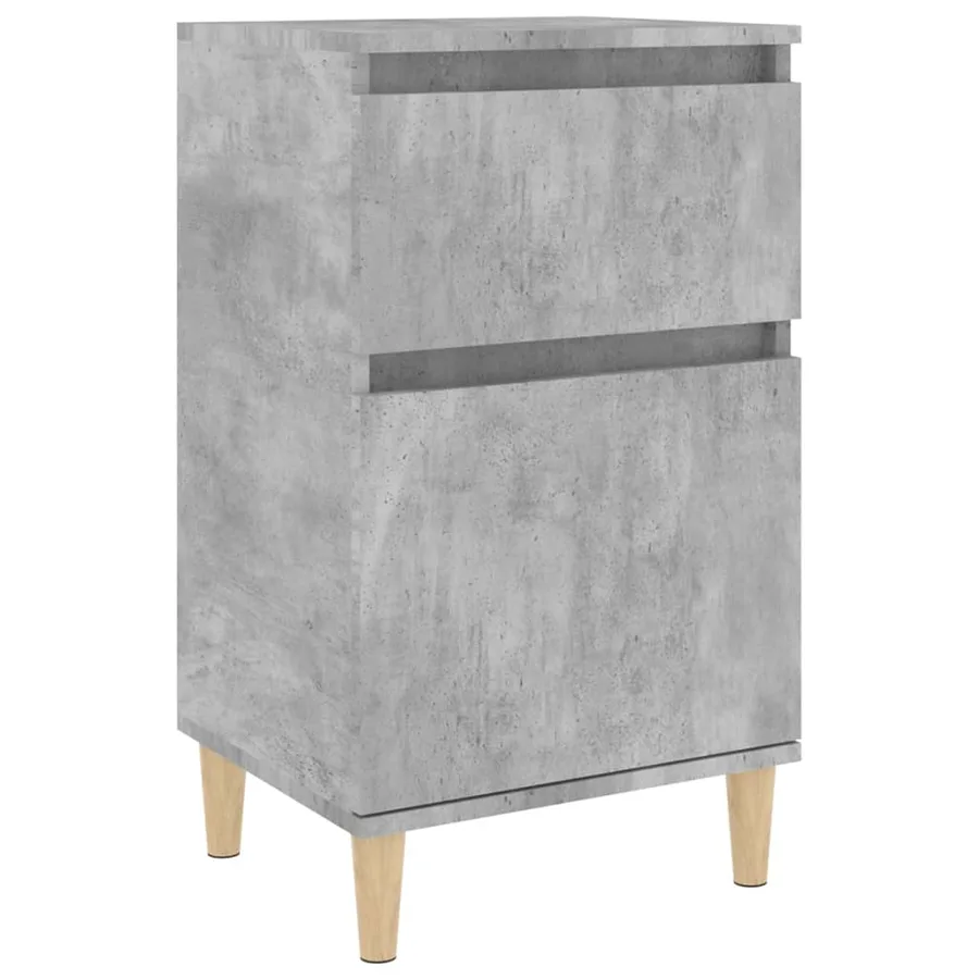 Table de chevet gris béton 40x35x70 cm - 2