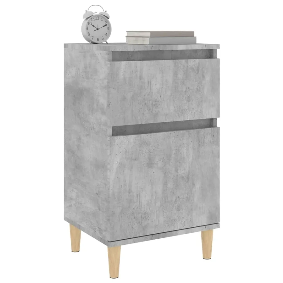 Table de chevet gris béton 40x35x70 cm - 4
