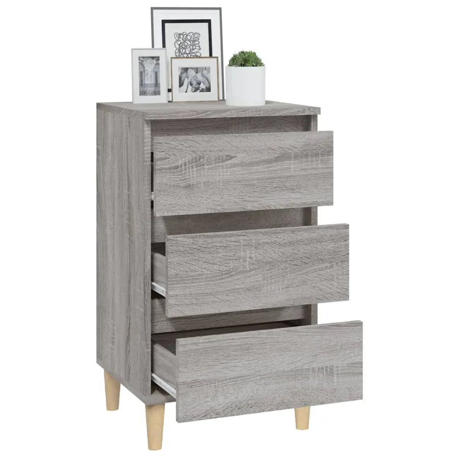 Table de chevet sonoma gris 40x35x70 cm bois d'ingénierie - 5