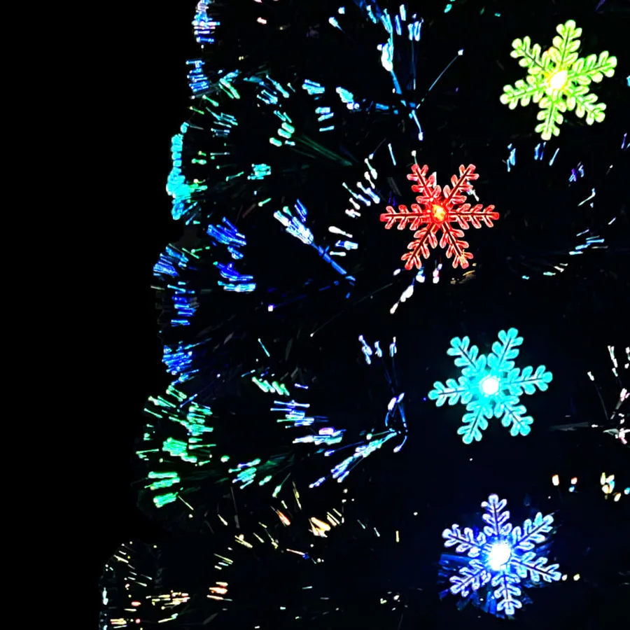 Sapin de Noël et flocons de neige LED Noir 150 cm Fibre optique - 6