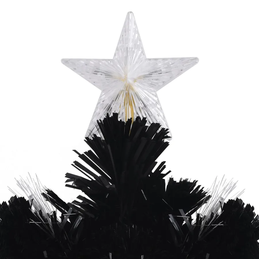 Sapin de Noël et flocons de neige LED Noir 150 cm Fibre optique - 7