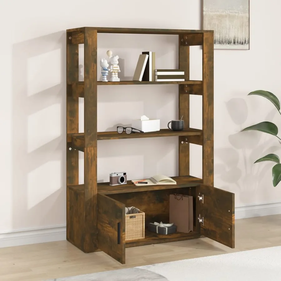 Buffet Chêne fumé 80x30x119,5 cm Bois d'ingénierie - 3