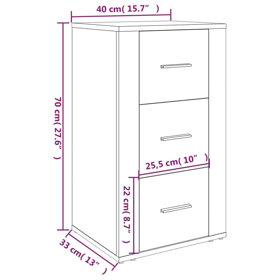 Buffet Chêne fumé 40x33x70 cm Bois d'ingénierie - 10