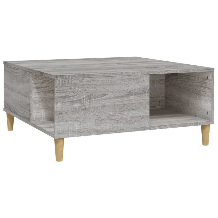 Table basse sonoma gris 80x80x36,5 cm bois d'ingénierie - 2