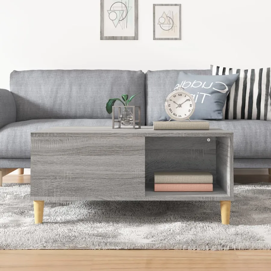 Table basse sonoma gris 80x80x36,5 cm bois d'ingénierie - 3