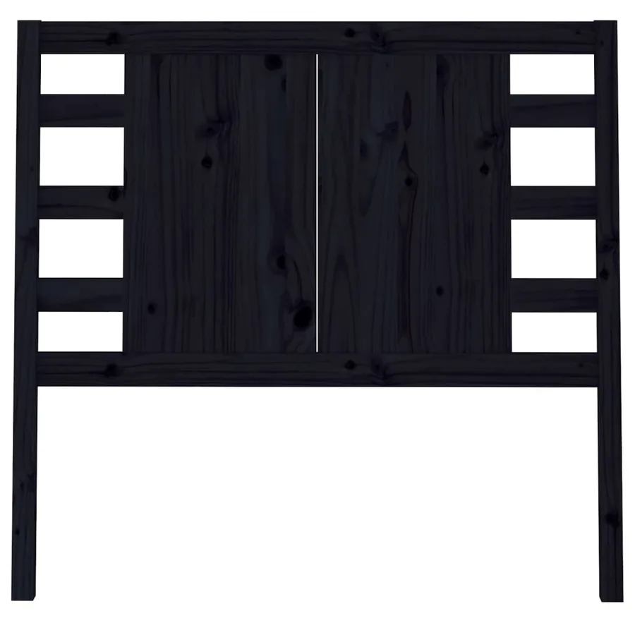 Tête de lit Noir 106x4x100 cm Bois massif de pin - 3