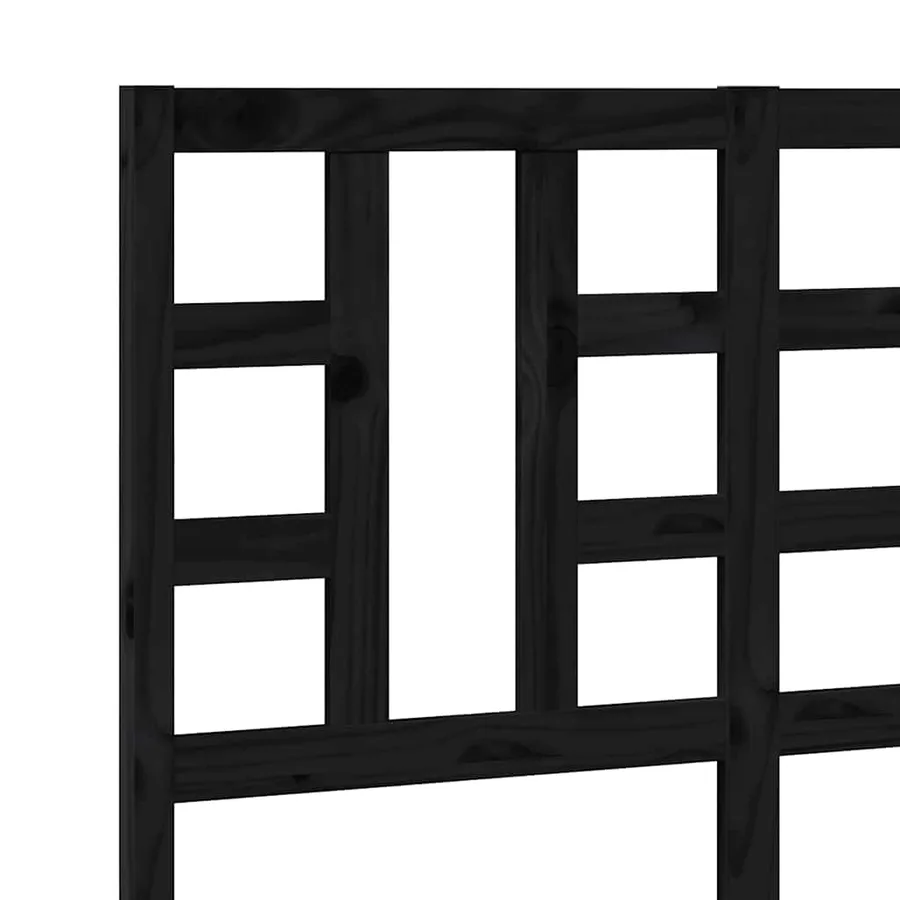 Tête de lit Noir 126x4x100 cm Bois massif de pin - 7