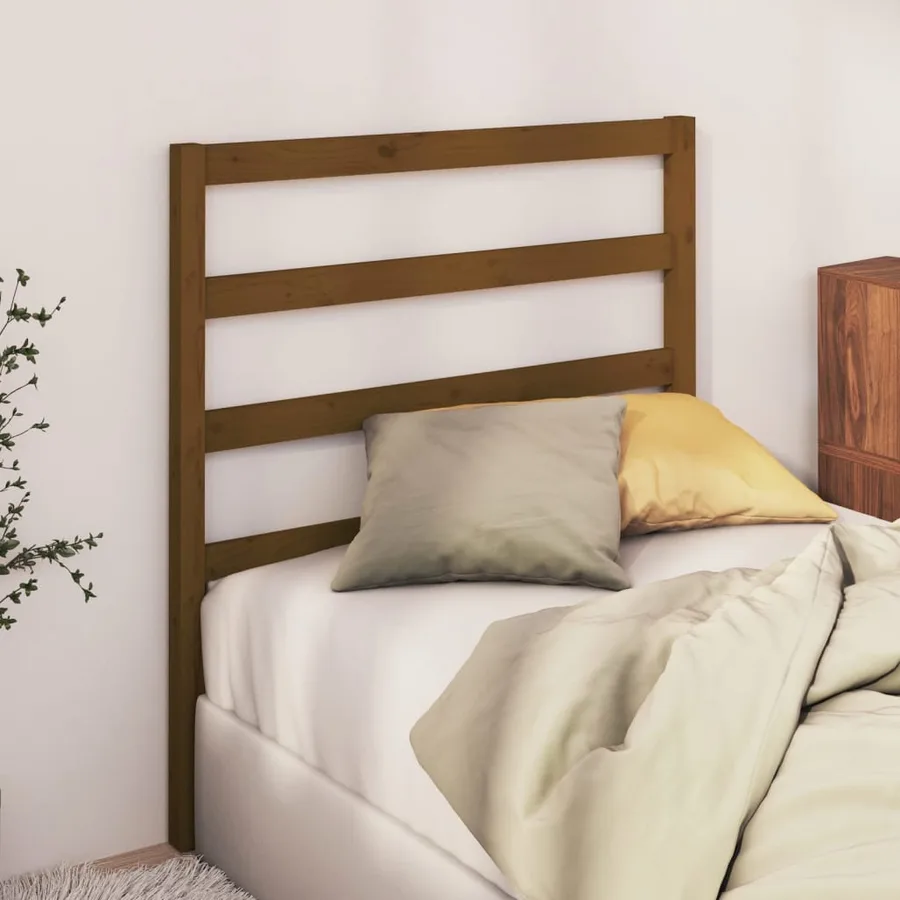 Tête de lit Marron miel 106x4x100 cm Bois massif de pin - 3