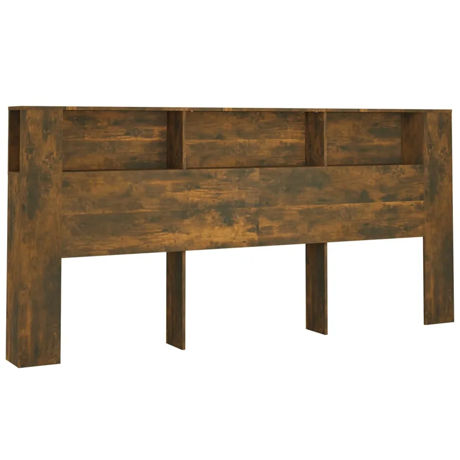 Armoire de tête de lit Chêne fumé 220x18,5x104,5 cm - 2