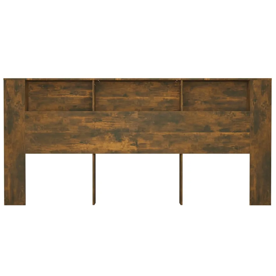 Armoire de tête de lit Chêne fumé 220x18,5x104,5 cm - 4