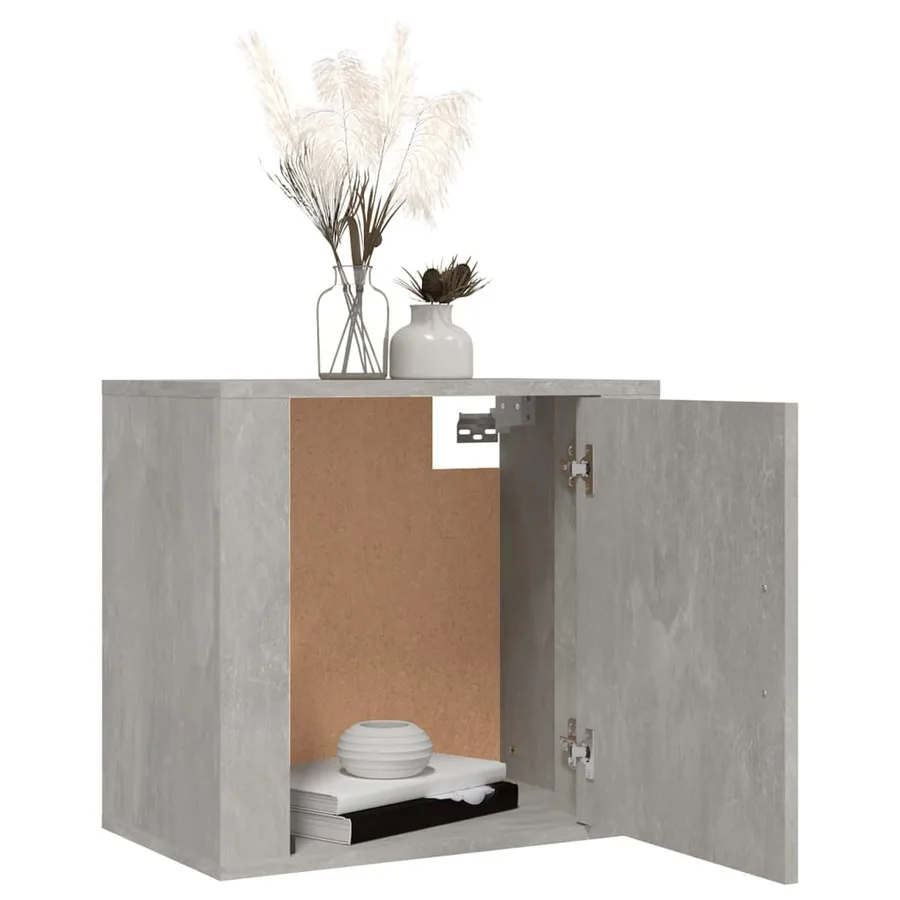 Table de chevet murale Gris béton 50x30x47 cm - 4