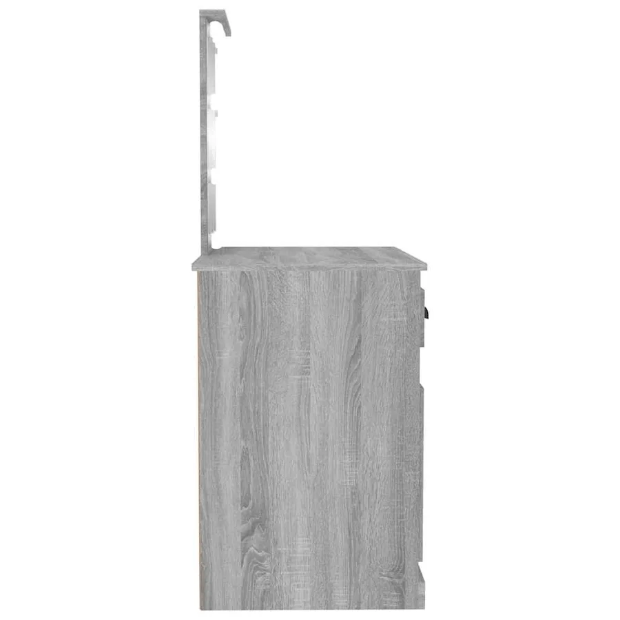 Coiffeuse avec LED sonoma gris 90x50x132,5 cm bois d'ingénierie - 8