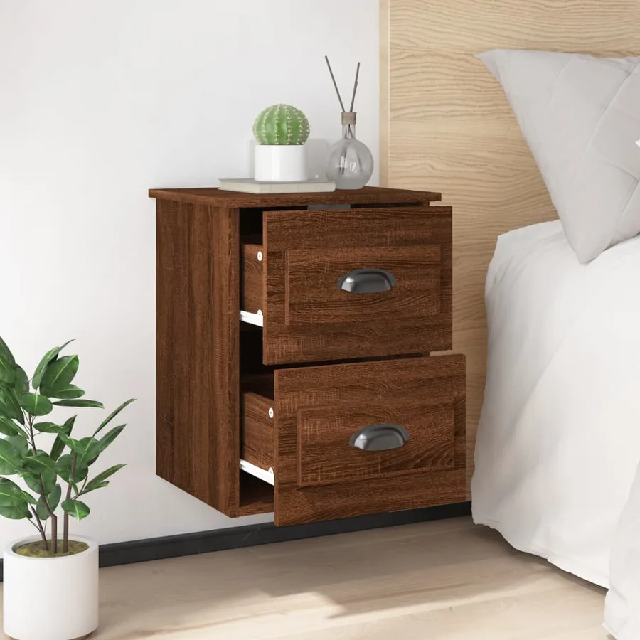 Tables de chevet murales 2 pcs Chêne marron 41,5x36x53 cm - 4