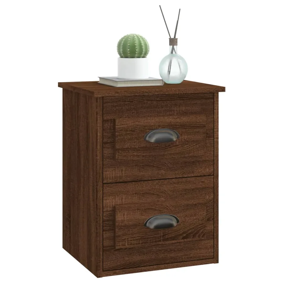 Tables de chevet murales 2 pcs Chêne marron 41,5x36x53 cm - 5