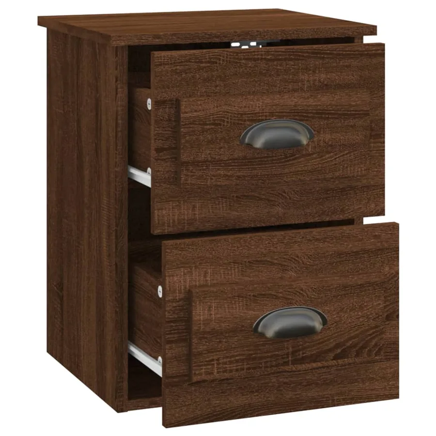 Tables de chevet murales 2 pcs Chêne marron 41,5x36x53 cm - 8